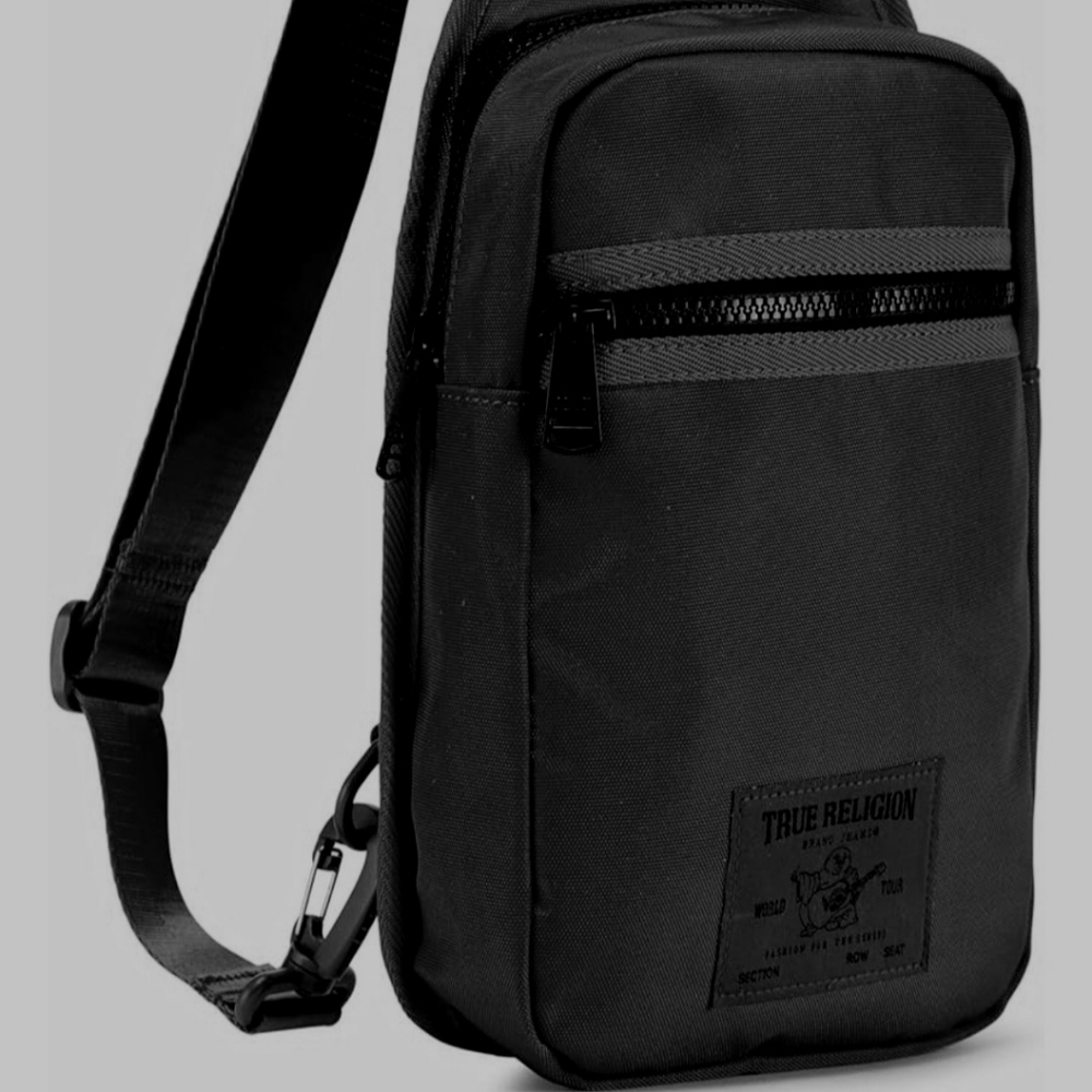True Religion BLACK YETA Sling Crossbody Shoulder Adjustable Strap Bag